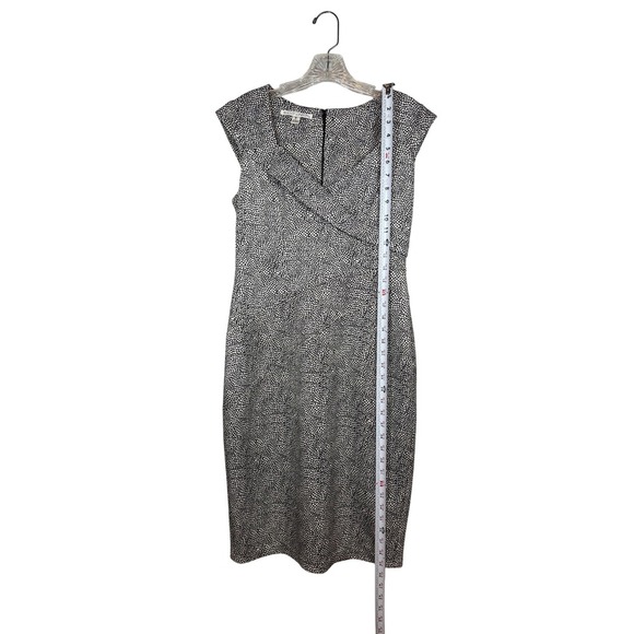 Maggie London Black And White Sheath Midi Dress V-neck Sleeveless- Size 8 - Picture 6 of 9